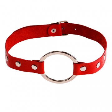 Кляп-кольцо "BDSM" красный, натуральная кожа 3092-2 Кляп-кольцо "BDSM" красный, натуральная кожа 3092-2