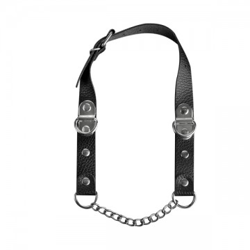 Кляп "BDSM" с цепочкой, черный, натуральная кожа 3095-1 Кляп "BDSM" с цепочкой, черный, натуральная кожа 3095-1