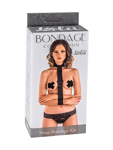 Ошейник "Bondage collection" с длинной лентой и наручники 1060-01 Ошейник "Bondage collection" с длинной лентой и наручники 1060-01
