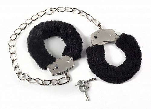 Оковы "Bondage" в меховой опушке, черные 1020-01 Оковы "Bondage" в меховой опушке, черные 1020-01