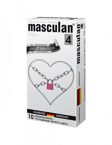 Презервативы "Masculan Ultra Safe Black" ультрапрочные, черные, 10 шт 11754 Презервативы "Masculan Ultra Safe Black" ультрапрочные, черные, 10 шт 11754