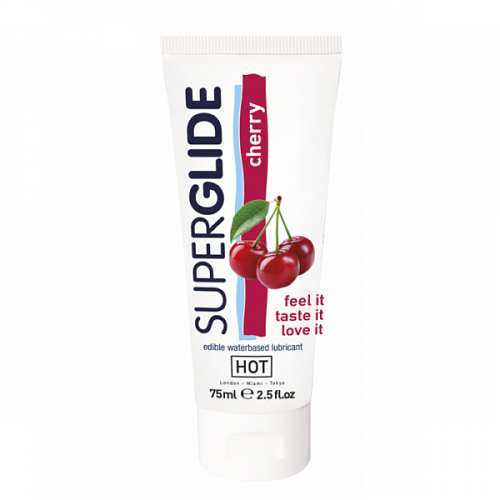 Съедобный интимный гель "HOT SuperGlide" со вкусом вишни, 75 мл 44115 Съедобный интимный гель "HOT SuperGlide" со вкусом вишни, 75 мл 44115