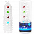 Насадка закрытая "CRYSTAL SLEEVE" с шариками и усиками, 14 х 2.7 см EE-10106 Насадка закрытая "CRYSTAL SLEEVE" с шариками и усиками, 14 х 2.7 см EE-10106