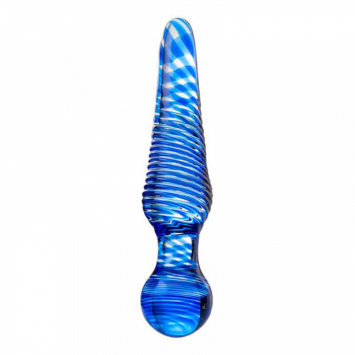 Анальная втулка "Sexus Glass" 17 х 4 см, синяя, стекло 912150 Анальная втулка "Sexus Glass" 17 х 4 см, синяя, стекло 912150