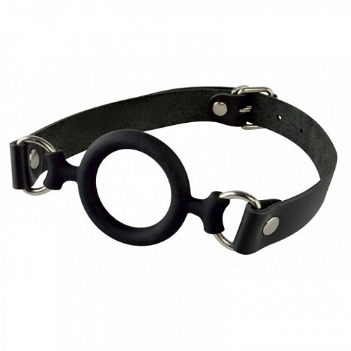 Кляп-кольцо "BDSM" чёрный, натуральная кожа 3198-1 Кляп-кольцо "BDSM" чёрный, натуральная кожа 3198-1