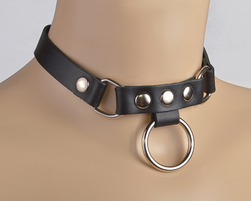 Чокер с кольцом "BDSM" натуральная кожа 3368-1 Чокер с кольцом "BDSM" натуральная кожа 3368-1