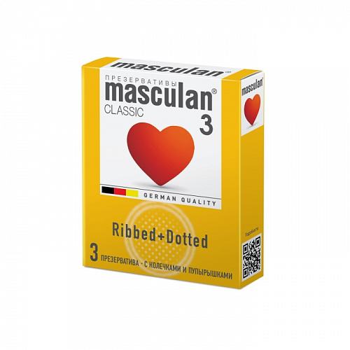 Презервативы "Masculan Dotty + Ribbed" с кольцами и пупырышками, 3 шт 00169 Презервативы "Masculan Dotty + Ribbed" с кольцами и пупырышками, 3 шт 00169