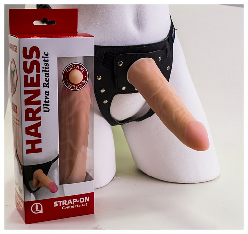 Страпон "Harness" киберкожа, 17.5 х 3.5 см 732203 Страпон "Harness" киберкожа, 17.5 х 3.5 см 732203