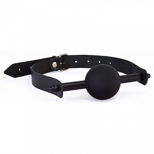 Кляп-шар "BDSM" чёрный, натуральная кожа 3396-1 Кляп-шар "BDSM" чёрный, натуральная кожа 3396-1