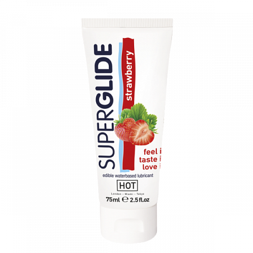 Съедобный интимный гель "HOT SuperGlide" со вкусом клубники, 75 мл 44119 Съедобный интимный гель "HOT SuperGlide" со вкусом клубники, 75 мл 44119